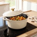 EMALIOWANY GARNEK ŻELIWNY 22cm 3L HAGE CREAM