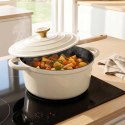 EMALIOWANY GARNEK ŻELIWNY 26cm 5L HAGE CREAM