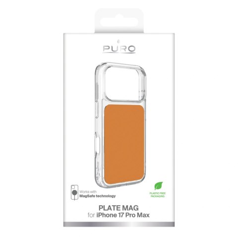 Etui Puro Plate Mag na iPhone 17 Pro Max kompatybilne z MagSafe - pomarańczowe
