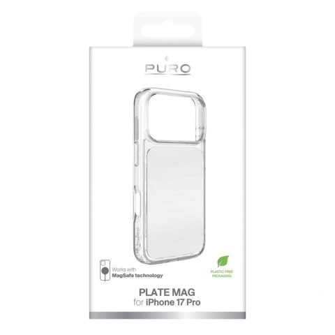 Etui Puro Plate Mag na iPhone 17 Pro kompatybilne z MagSafe - białe