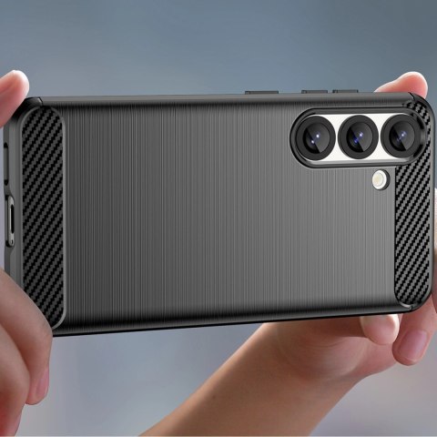 Etui Carbon Case elastyczne silikonowe na Xiaomi Redmi Note 14 Pro 4G - czarne