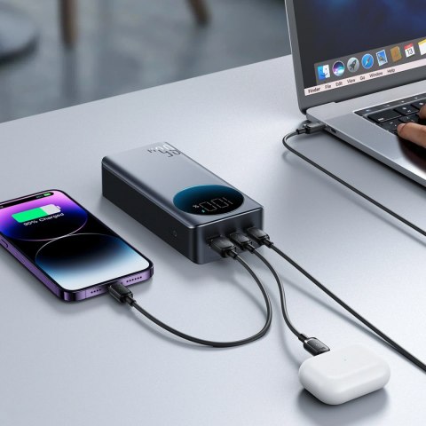 Powerbank Joyroom JR-PBF05 Pro 30000mAh 65W z wyświetlaczem cyfrowym 2x USB-C 1x USB-A - czarny