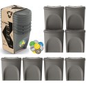 ŚMIETNIK KOSZE NA ŚMIECI 25L SORTIBOX SET 4SZT SZARY KAMIEŃ