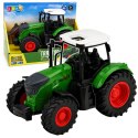 Traktor Rolniczy Farmerski Gospodarski Gumowe Koła Biało Zielony 1:24