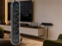 Urządzenie zabezp. p.przepięciowe SPD/przeciążeniowe ART" FU815 z wył.4 gniazda-10A-2USB A+C-2.6A-czarny-3m-3x1,0mm2