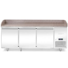 Stół chłodniczy do pizzy z granitowym blatem rantem 3-drzwiowy 375 l 400 W 201x80x88 cm