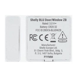 Czujnik drzwi i okien Shelly BLU Door/Window ZB Zigbee, Bluetooth
