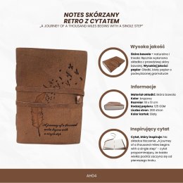 Notes skórzany Retro z Inskrypcją 200 stron - AH04