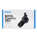Mikrofon dynamiczny gamingowy BOYA CastMic S60 przewodowy USB XLR - czarny