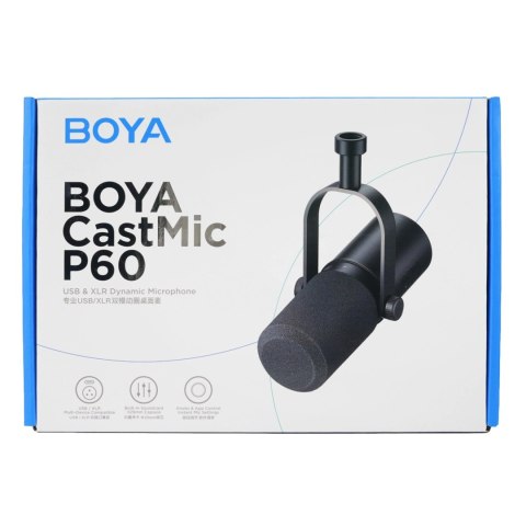 Mikrofon studyjny BOYA CastMic P60 przewodowy USB XLR - czarny