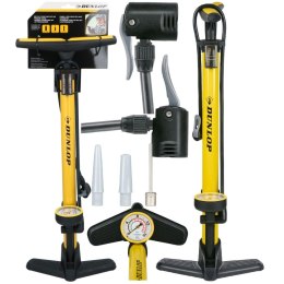 POMPKA WARSZTATOWO ROWEROWA 230PSI (16BAR) Z MANOMETREM ŻÓŁTY DUNLOP