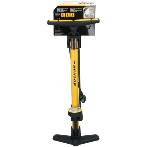 POMPKA WARSZTATOWO ROWEROWA 230PSI (16BAR) Z MANOMETREM ŻÓŁTY DUNLOP