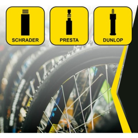 POMPKA WARSZTATOWO ROWEROWA 230PSI (16BAR) Z MANOMETREM ŻÓŁTY DUNLOP