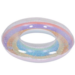 KÓŁKO DO PŁYWANIA 90CM TĘCZA BROKAT FIOLETOWY 35644
