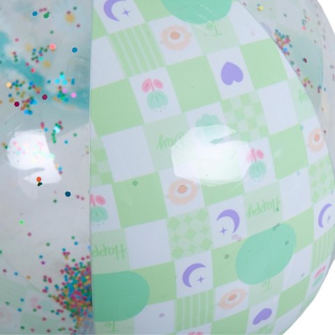 PIŁKA PLAŻOWA DMUCHANA 50CM BROKAT ZIELONY 53197