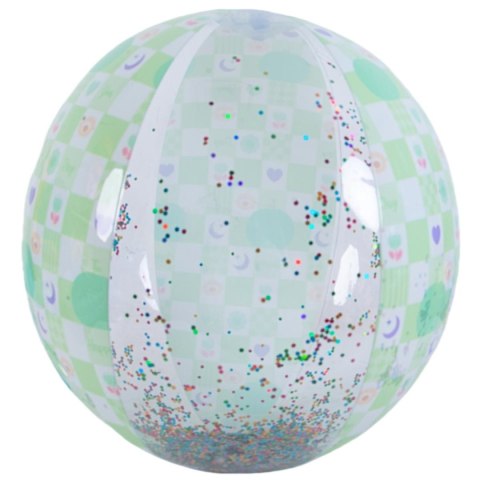 PIŁKA PLAŻOWA DMUCHANA 50CM BROKAT ZIELONY 53197
