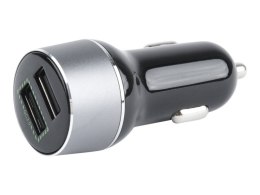 Ładowarka GEMBIRD 2x USB typ A Czarno-srebrny EG-U2QC3-CAR-01
