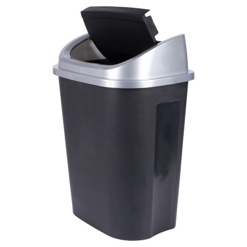 Kosz na śmieci odpady śmietnik plastikowy czarny duży 50L VILDE 779073