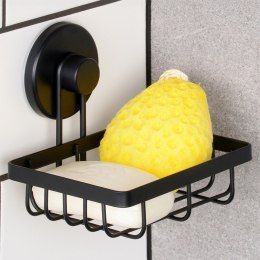 Półka pod prysznic do łazienki łazienkowa metalowa czarna na przyssawkę 13.5x10.5x11.5cm BATHROOM SOLUTIONS 567010