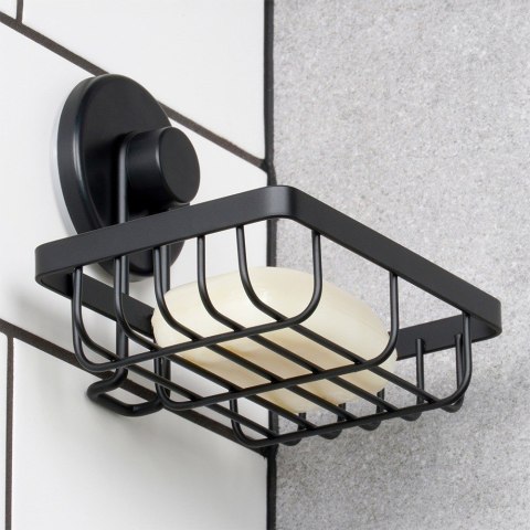 Półka pod prysznic do łazienki łazienkowa metalowa czarna na przyssawkę 13.5x10.5x11.5cm BATHROOM SOLUTIONS 567010