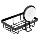 Półka pod prysznic do łazienki łazienkowa metalowa czarna na przyssawkę 13.5x10.5x11.5cm BATHROOM SOLUTIONS 567010