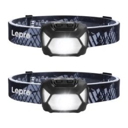 Zestaw 2x latarka czołowa LEPRO 320015-2 200lm na baterie