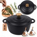 EMALIOWANY GARNEK ŻELIWNY 22cm 3L HAGE CZARNY MAT