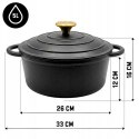 EMALIOWANY GARNEK ŻELIWNY 26cm 5L HAGE CZARNY MAT