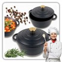 EMALIOWANY GARNEK ŻELIWNY 26cm 5L HAGE CZARNY MAT