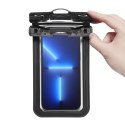 Etui pokrowiec wodoodporny na smartfona ze smyczą IPX8 czarny - 2 szt.