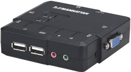 MANHATTAN Przełącznik KVM 2x1 VGA/USB 1600x900 z audio 151252