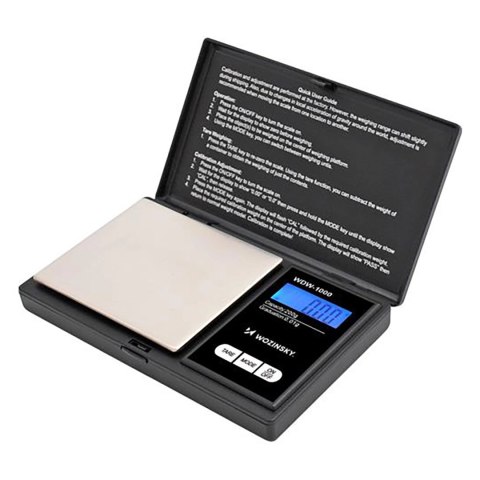 Waga jubilerska Wozinsky WDW-1000 200g 0,01g precyzyjna podświetlana - czarna