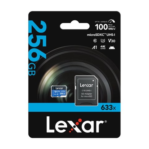 Karta pamięci Lexar High-Performance 633x microSDXC 256GB + adapter SD