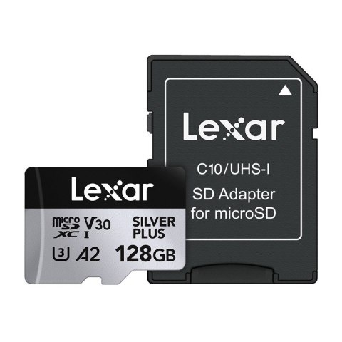 Karta pamięci Lexar High-Performance Silver Plus microSDXC 128GB + adapter