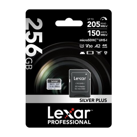 Karta pamięci Lexar High-Performance Silver Plus microSDXC 256GB + adapter