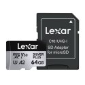 Karta pamięci Lexar High-Performance Silver Plus microSDXC 64GB + adapter