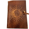 Notes Skórzany Vintage 200 stron - Słońce i Księżyc - Skóra bawola - H038