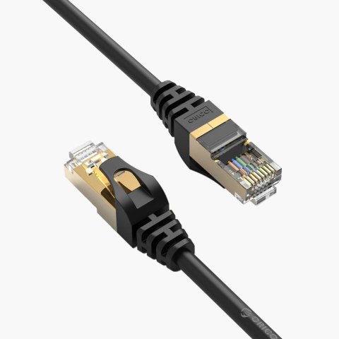 Kabel sieciowy Ethernet Orico PUG-C7 CAT7 10Gbps RJ45 internetowy LAN okrągły 0,5 m - czarny