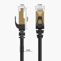 Kabel sieciowy Ethernet Orico PUG-C7 CAT7 10Gbps RJ45 internetowy LAN okrągły 0,5 m - czarny
