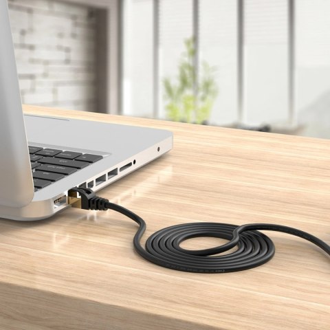 Kabel sieciowy Ethernet Orico PUG-C7 CAT7 10Gbps RJ45 internetowy LAN okrągły 0,5 m - czarny