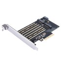 Karta rozszerzeń Orico PDM2 PCI-E 3.0 x4 do dysków M.2 NVMe i SATA - czarna