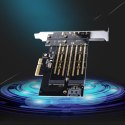 Karta rozszerzeń Orico PDM2 PCI-E 3.0 x4 do dysków M.2 NVMe i SATA - czarna