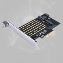 Karta rozszerzeń Orico PDM2 PCI-E 3.0 x4 do dysków M.2 NVMe i SATA - czarna
