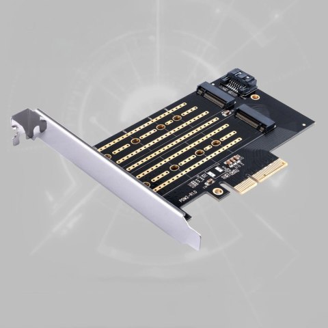 Karta rozszerzeń Orico PDM2 PCI-E 3.0 x4 do dysków M.2 NVMe i SATA - czarna