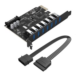 Karta rozszerzeń Orico PVU3 PCI-E 7x USB 3.0 do komputera stacjonarnego - czarna
