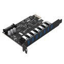 Karta rozszerzeń Orico PVU3 PCI-E 7x USB 3.0 do komputera stacjonarnego - czarna