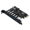 Karta rozszerzeń Orico PVU3 PCI-E 7x USB 3.0 do komputera stacjonarnego - czarna