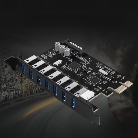 Karta rozszerzeń Orico PVU3 PCI-E 7x USB 3.0 do komputera stacjonarnego - czarna