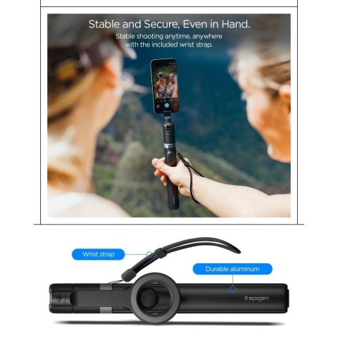 Selfie stick Spigen S582W Bluetooth - czarny