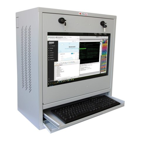 TECHLY Szafa na komputer PC przemysłowy i monitor dotykowy 22" ICRLIM10SV